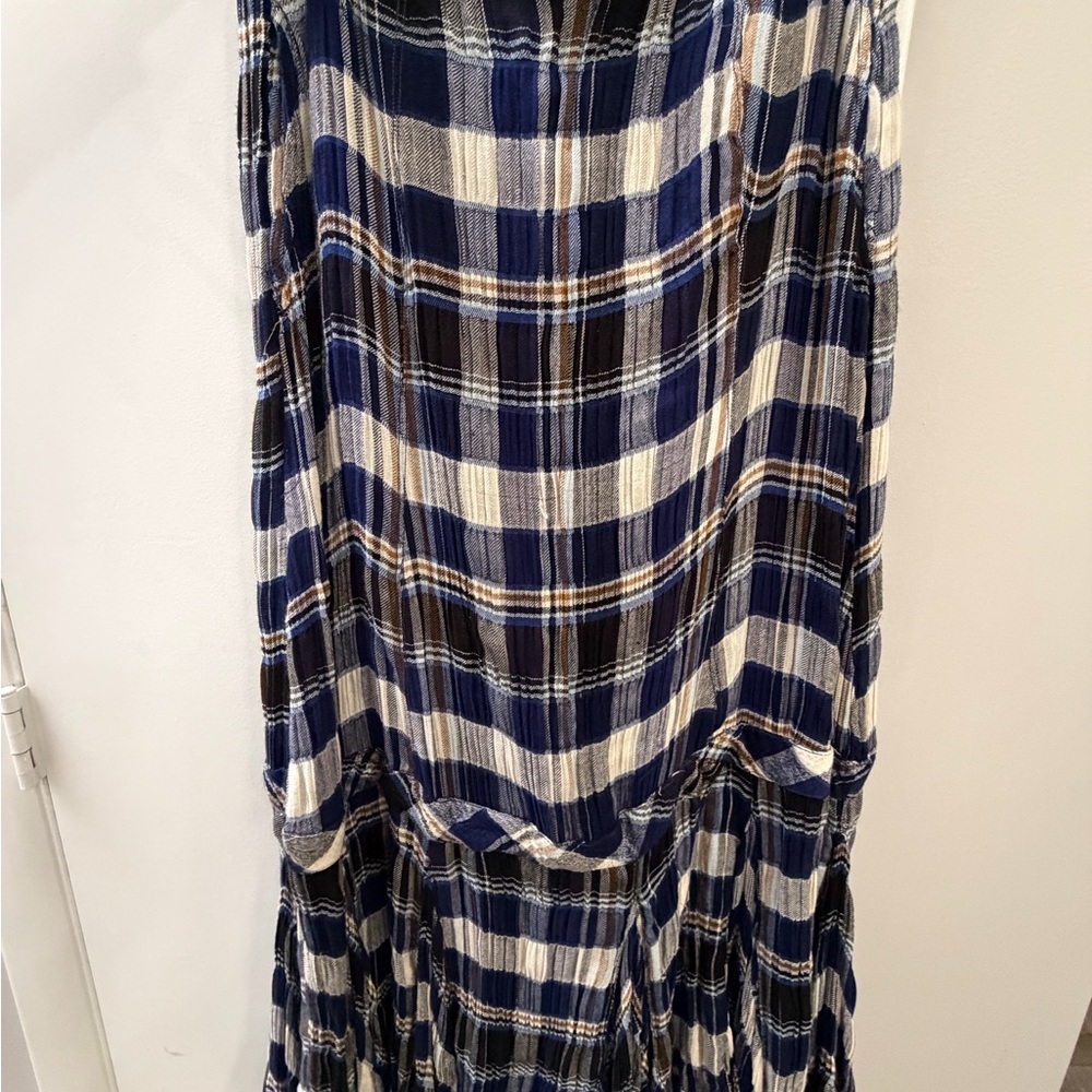 NWT free people Plaid Maxi Skirt L